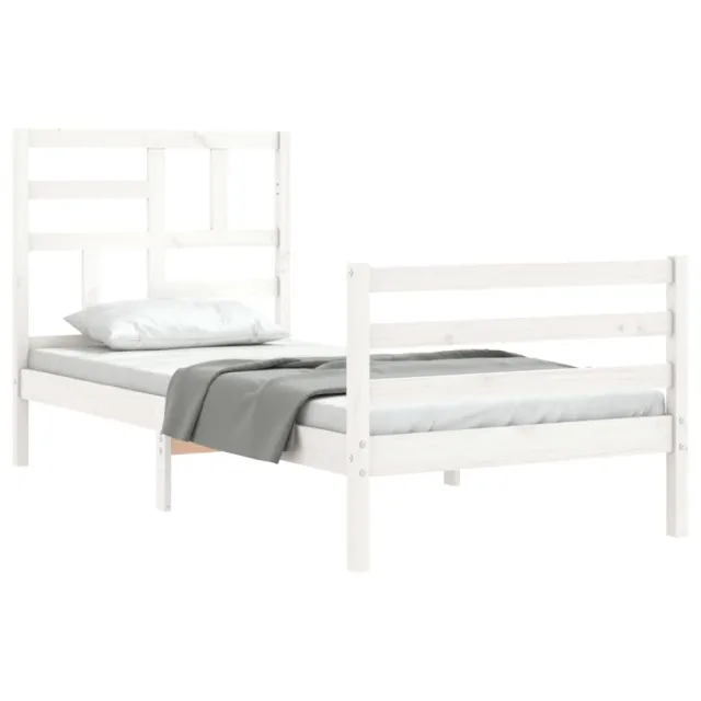 Cadre de lit sans matelas blanc 100x200 cm bois massif