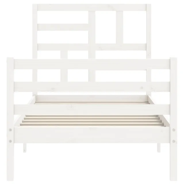 Cadre de lit sans matelas blanc 100x200 cm bois massif