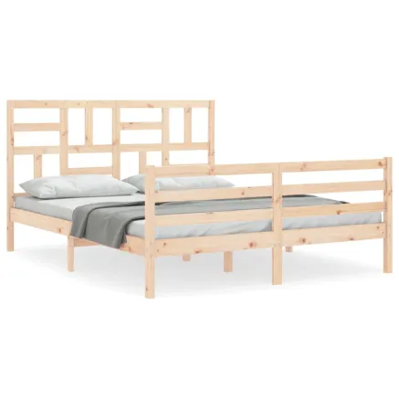 Cadre de lit sans matelas 160x200 cm bois massif 2