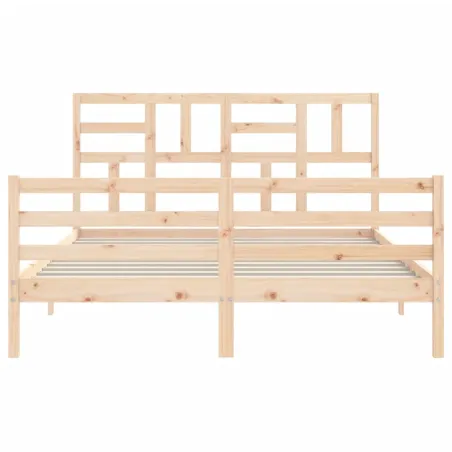 Cadre de lit sans matelas 160x200 cm bois massif