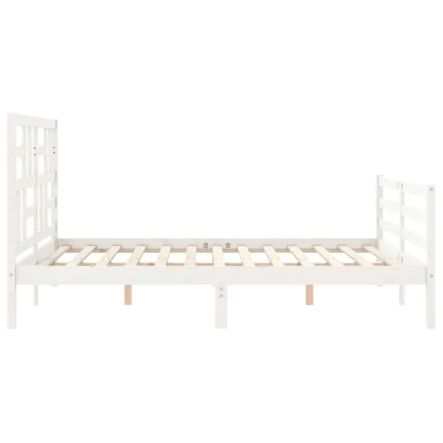 Cadre de lit sans matelas blanc 160x200 cm bois massif