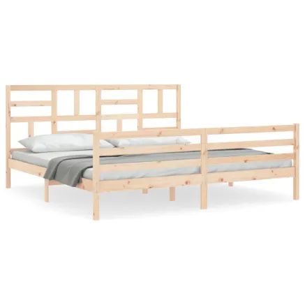 Cadre de lit sans matelas bois massif 2
