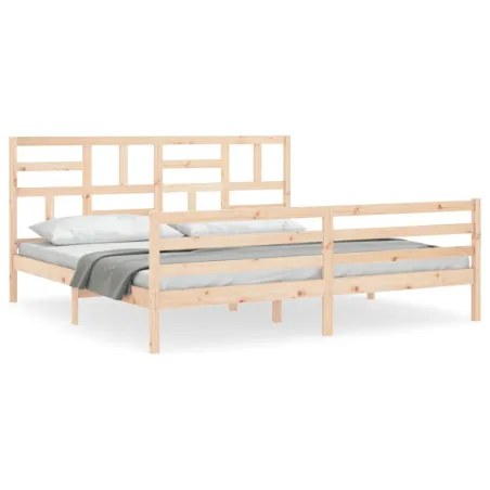 Cadre de lit sans matelas bois massif