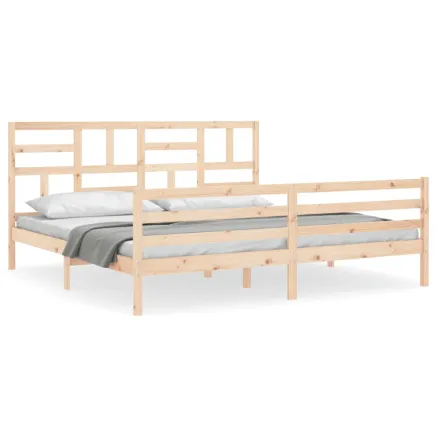 Cadre de lit sans matelas 200x200 cm bois massif 2