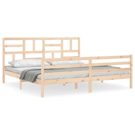 Cadre de lit sans matelas 200x200 cm bois massif