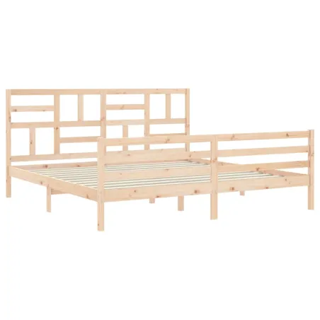 Cadre de lit sans matelas 200x200 cm bois massif