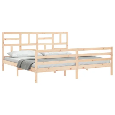 Cadre de lit sans matelas 200x200 cm bois massif