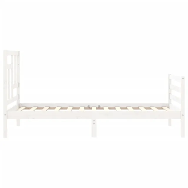 Cadre de lit sans matelas blanc bois massif