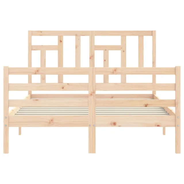 Cadre de lit sans matelas 140x190 cm bois massif