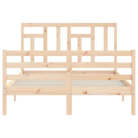 Cadre de lit sans matelas 140x190 cm bois massif