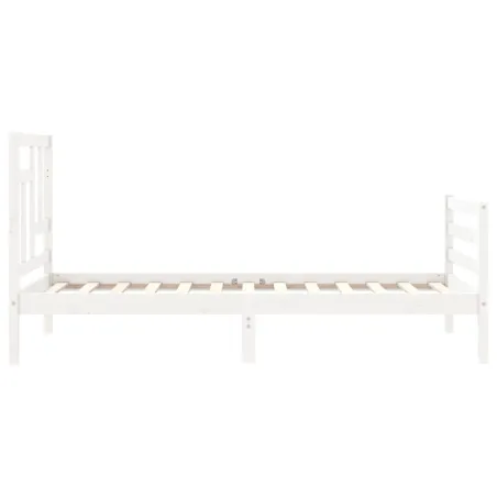 Cadre de lit sans matelas blanc 90x200 cm bois massif