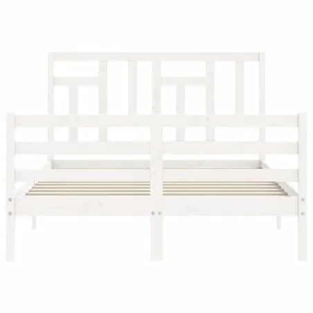 Cadre de lit sans matelas blanc 120x200 cm bois massif