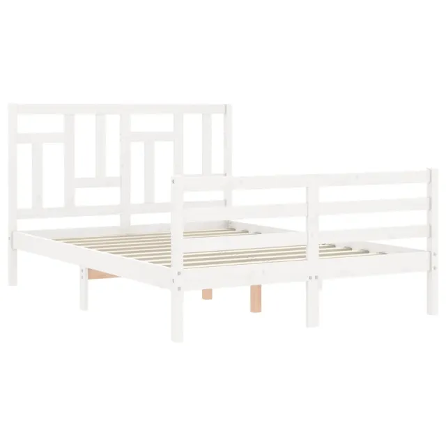 Cadre de lit sans matelas blanc 140x200 cm bois massif