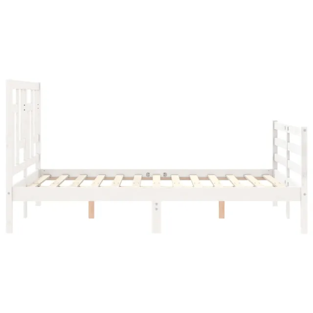 Cadre de lit sans matelas blanc 140x200 cm bois massif