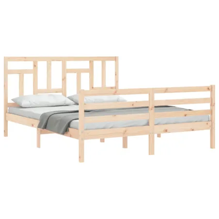 Cadre de lit sans matelas 160x200 cm bois massif