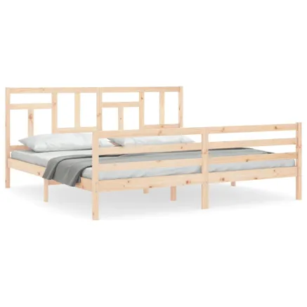 Cadre de lit sans matelas 200x200 cm bois massif 2