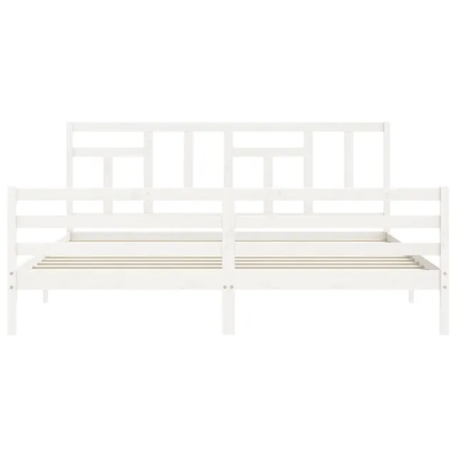 Cadre de lit sans matelas blanc 200x200 cm bois massif