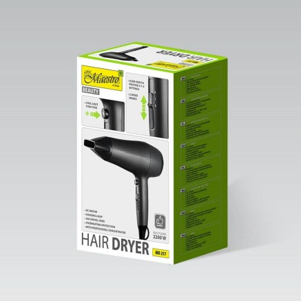 Sèche-cheveux Feel Maestro MR-217 Noir Graphite 2200 W 2