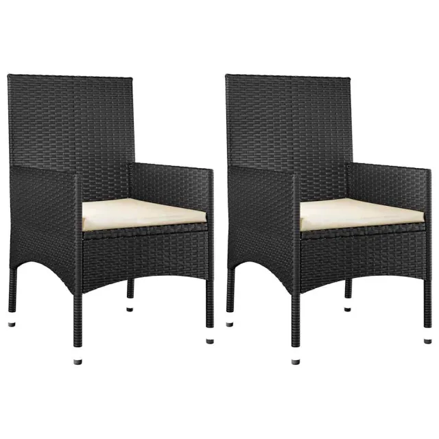 Salon de jardin 4 pcs avec coussins Noir Résine tressée