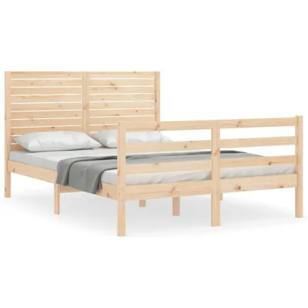 Cadre de lit sans matelas 140x190 cm bois massif 2