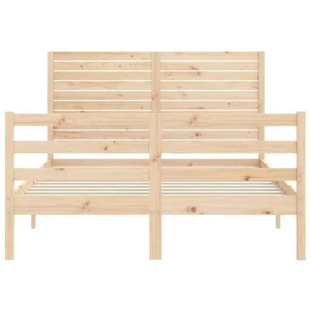 Cadre de lit sans matelas 140x190 cm bois massif