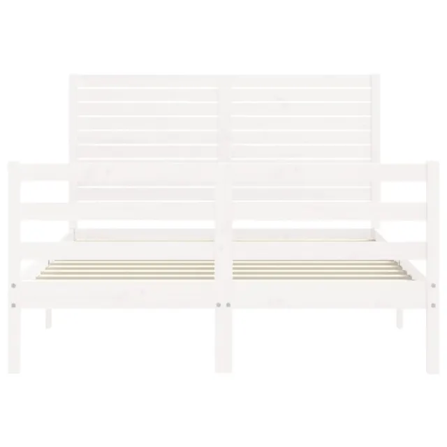 Cadre de lit sans matelas blanc 120x200 cm bois massif