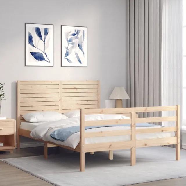 Cadre de lit sans matelas 140x200 cm bois massif