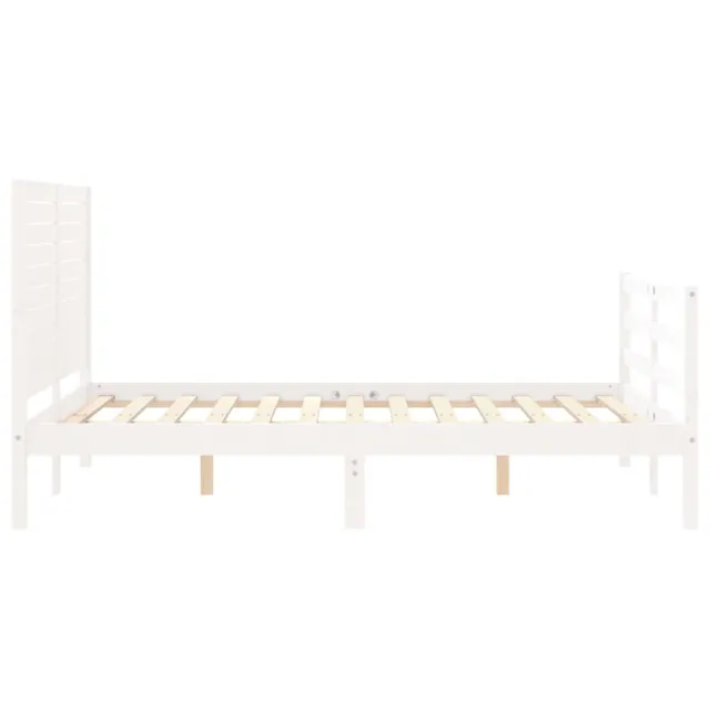 Cadre de lit sans matelas blanc 140x200 cm bois massif
