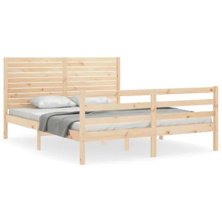 Cadre de lit sans matelas bois massif 2