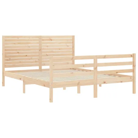 Cadre de lit sans matelas 160x200 cm bois massif