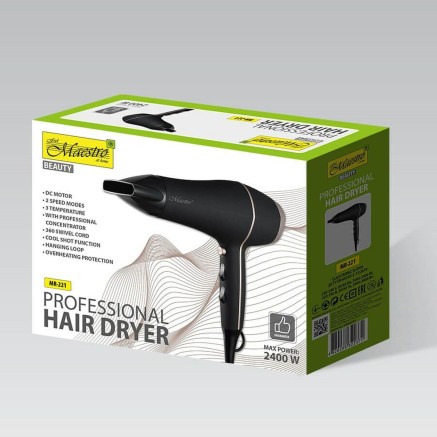 Sèche-cheveux Feel Maestro MR-221 Noir 2400 W 2
