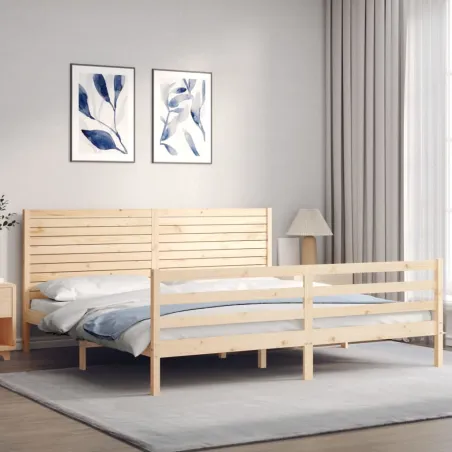 Cadre de lit sans matelas bois massif