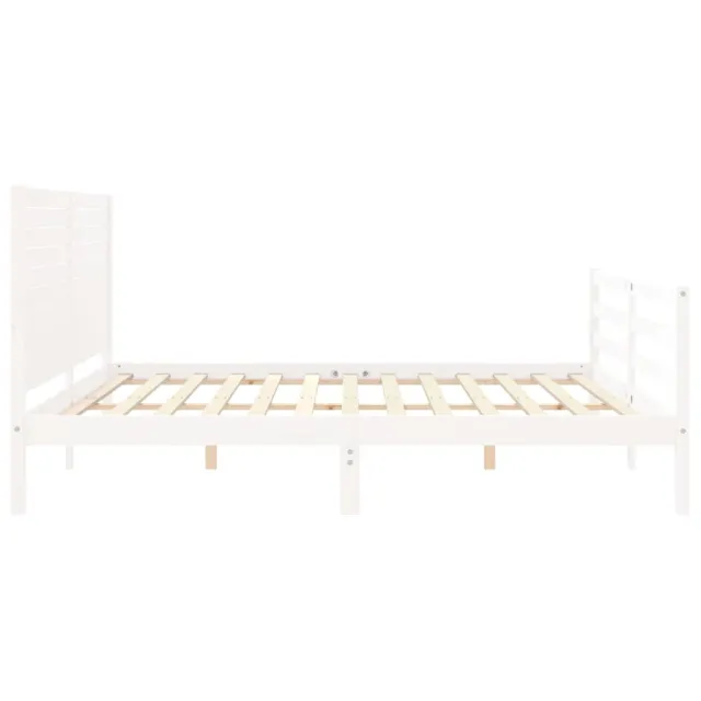 Cadre de lit sans matelas blanc bois massif