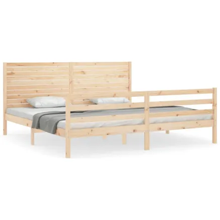 Cadre de lit sans matelas 200x200 cm bois massif 2