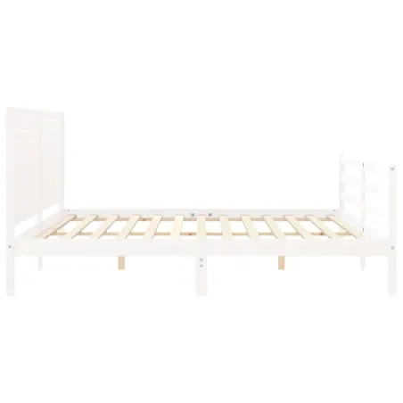 Cadre de lit sans matelas blanc 200x200 cm bois massif