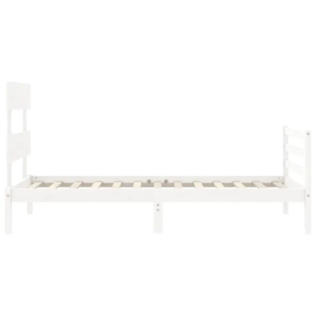 Cadre de lit sans matelas blanc bois massif
