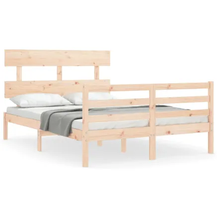 Cadre de lit sans matelas 140x190 cm bois massif 2