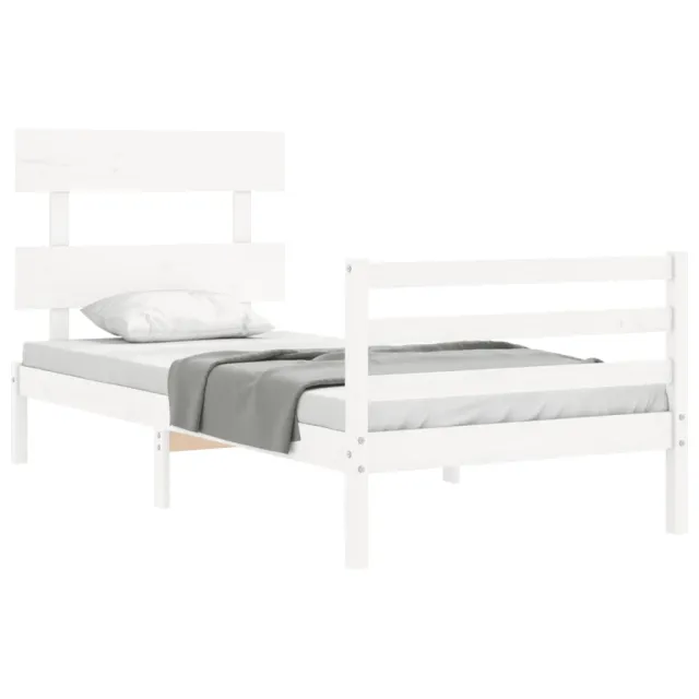 Cadre de lit sans matelas blanc 90x200 cm bois massif