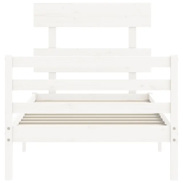 Cadre de lit sans matelas blanc 90x200 cm bois massif