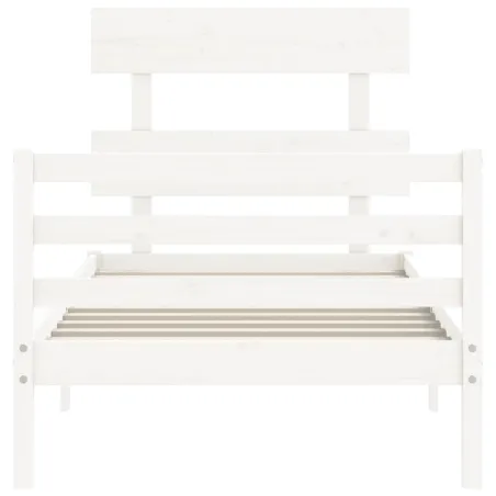 Cadre de lit sans matelas blanc 100x200 cm bois massif