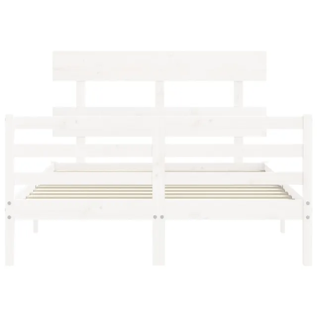 Cadre de lit sans matelas blanc 120x200 cm bois massif