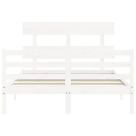 Cadre de lit sans matelas blanc 120x200 cm bois massif