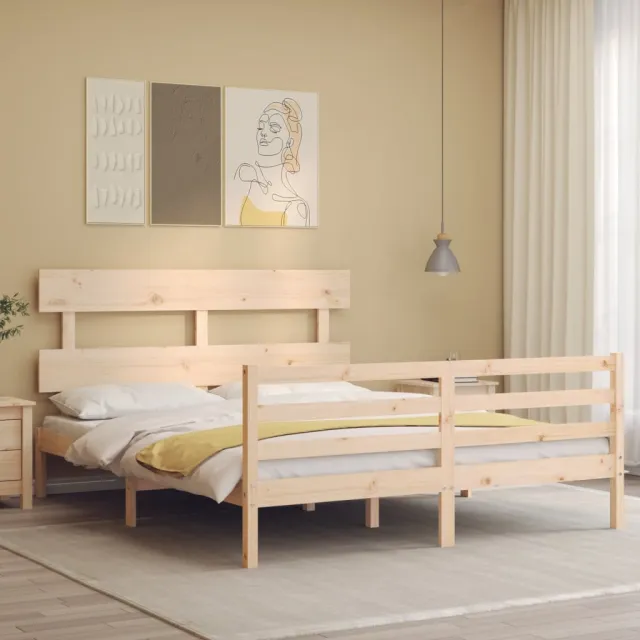 Cadre de lit sans matelas 160x200 cm bois massif
