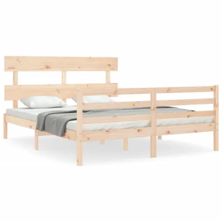 Cadre de lit sans matelas 160x200 cm bois massif