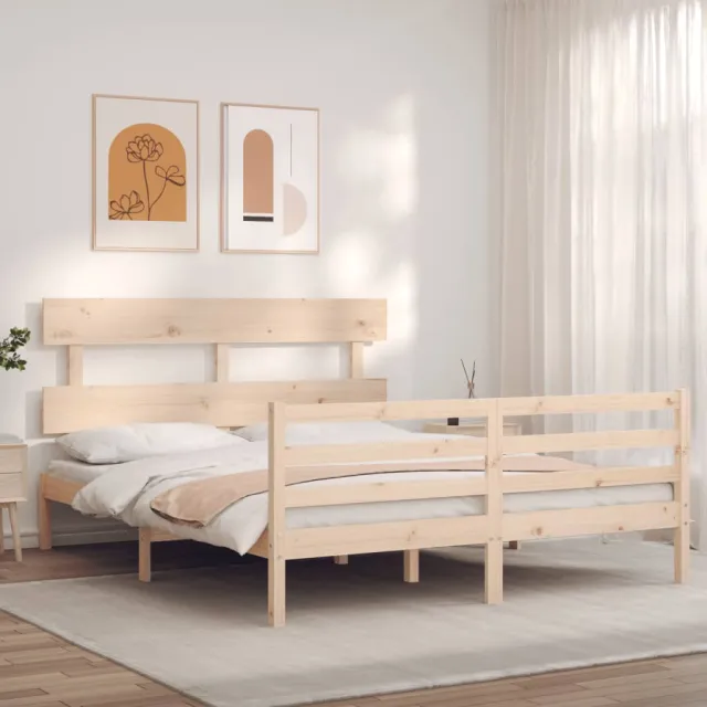 Cadre de lit sans matelas 160x200 cm bois massif