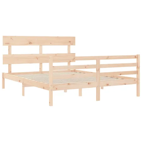 Cadre de lit sans matelas 160x200 cm bois massif