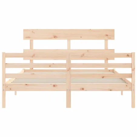 Cadre de lit sans matelas 160x200 cm bois massif