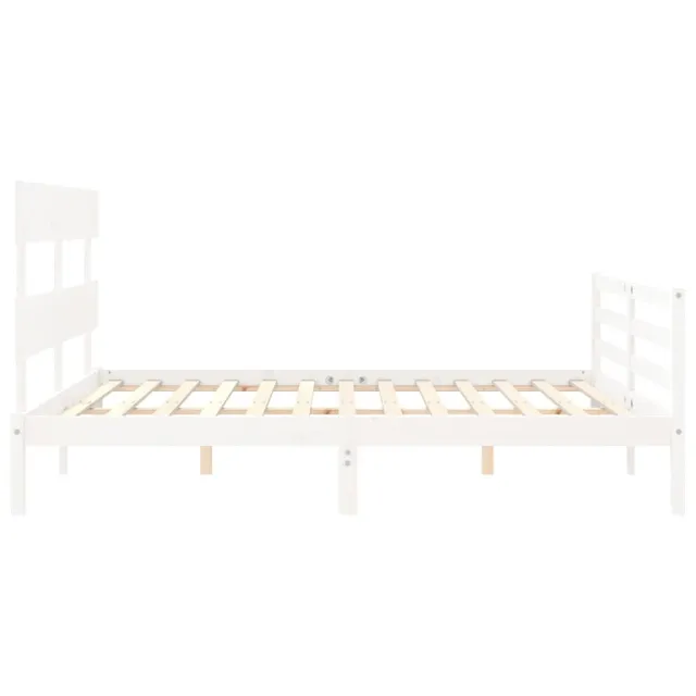 Cadre de lit sans matelas blanc 160x200 cm bois massif