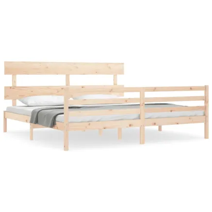 Cadre de lit sans matelas bois massif 2