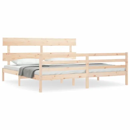 Cadre de lit sans matelas 200x200 cm bois massif 2